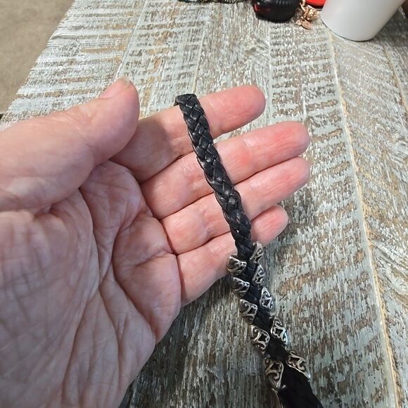 Vintage 1994 Brighton Roped Heart Braid Bandit Brown Silver Buckle Bracelet 11" - Picture 5 of 9